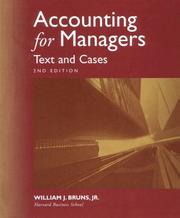 Cover of: Accounting for managers by William J. Bruns