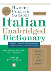 HarperCollins Sansoni Italian Unabridged Dictionary by Harper Collins Publishers