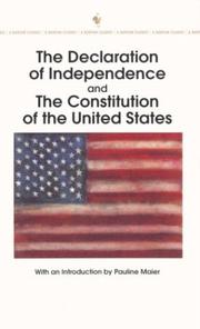 Cover of: The Declaration of Independence and the Constitution of the United States by United States