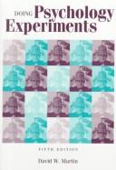 Cover of: Doing psychology experiments by David W. Martin