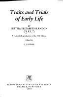 Cover of: Traits and trials of early life