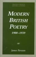 Cover of: Modern British poetry, 1900-1939 by Persoon, James.
