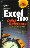 Cover of: Microsoft Excel 2000 quick reference by Nancy D. Lewis
