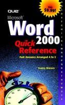 Cover of: Microsoft Word 2000 quick reference