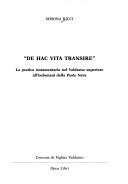 Cover of: "De hac vita transire" by Simona Ricci
