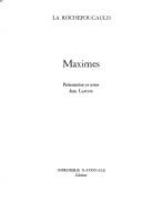 Cover of: Maximes by François duc de La Rochefoucauld