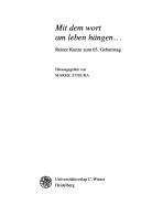 Cover of: Mit dem Wort am Leben hängen-- by herausgegeben von Marek Zybura.
