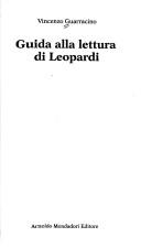 Cover of: Guida alla lettura di Leopardi