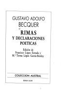 Cover of: Rimas y declaraciones poéticas by Gustavo Adolfo Bécquer