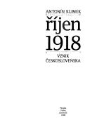 Cover of: Říjen 1918: vznik Československa