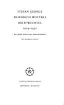 Cover of: Briefwechsel, 1904-1930
