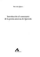 Cover of: Introducción al comentario de la poesía amorosa de Quevedo