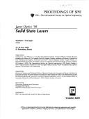 Cover of: Solid state lasers: Laser Optics '98 : 22-26 June 1998, St. Petersburg, Russia