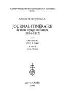 Cover of: Journal-itinéraire de mon voyage en Europe (1814-1817) by Gian Pietro Vieusseux