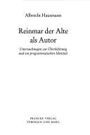Reinmar der Alte als Autor by Albrecht Hausmann