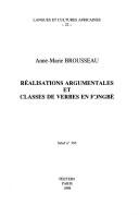 Réalisations argumentales et classes de verbes en fo̳ngbè by Anne-Marie Brousseau