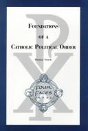 Cover of: Foundations of a Catholic political order