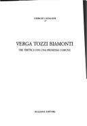 Cover of: Verga, Tozzi, Biamonti: tre trittici con una premessa comune