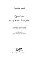 Cover of: Questions de syntaxe française