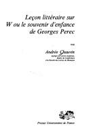 Cover of: Leçon littéraire sur W, ou, Le souvenir d'enfance de Georges Perec