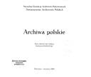 Cover of: Archiwa polskie: praca zbiorowa