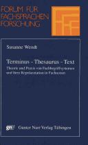 Cover of: Terminus, Thesaurus, Text by Susanne Wendt