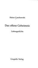 Cover of: Das offene Geheimnis: Liebesgedichte