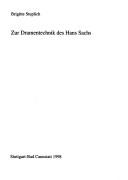 Zur Dramentechnik des Hans Sachs by Brigitte Stuplich