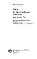 Cover of: Vertu im Sprachgebrauch Corneilles und seiner Zeit: ein Beitrag zur Geistes- und Sozialgeschichte des französischen 17. Jahrhunderts