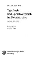 Cover of: Typologie und Sprachvergleich im Romanischen by Gustav Ineichen