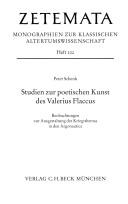 Cover of: Studien zur poetischen Kunst des Valerius Flaccus by Schenk, Peter.