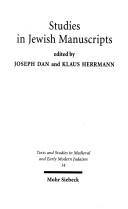 Cover of: Studies in Jewish manuscripts