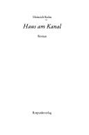 Cover of: Haus am Kanal by Kuhn, Heinrich