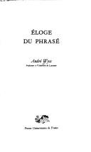 Cover of: Eloge du phrasé