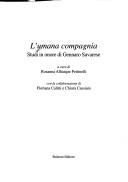 Cover of: L' umana compagnia: studi in onore di Gennaro Savarese