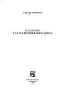 Cover of: Luigi Russo e la sua metodologia critica