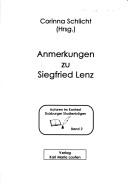 Cover of: Anmerkungen zu Siegfried Lenz by Corinna Schlicht (Hrsg.).