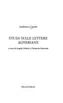 Cover of: Studi sulle lettere alfieriane by Lanfranco Caretti