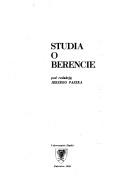 Studia o Berencie by Jerzy Paszek