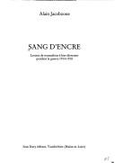 Cover of: Sang d'encre by Alain Jacobzone