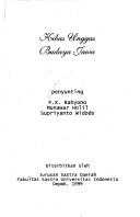 Cover of: Kibas unggas budaya Jawa by penyunting, F.X. Rahyono, Munawar Holil, Supriyanto Widodo.