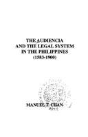 Cover of: audiencia and the legal system in the Philippines, 1593-1900 | Manuel T. Chan