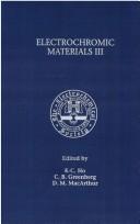 Cover of: Proceedings of the Third Symposium on Electrochromic Materials | Symposium on Electrochromic Materials (3rd 1996 San Antonio, Tex.)
