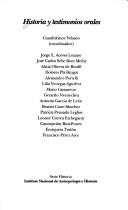 Cover of: Historia y testimonios orales