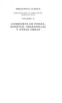 Cover of: Comedieta de Ponza, sonetos, serranillas y otras obras by Santillana, Iñigo López de Mendoza marqués de