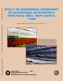 Cover of: Effect of geothermal drawdown on sustainable development, Newcastle area, Iron County, Utah