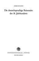 Cover of: Die deutschsprachige Reisesatire des 18. Jahrhunderts
