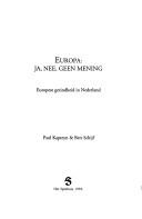 Europa, ja, nee, geen mening by Paul Kapteyn