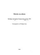 Cover of: Moritz zu ehren: Beiträge zum Eutiner Symposium im Juni 1993