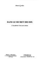 Cover of: Dans le secret des dix by Marcel Cordier